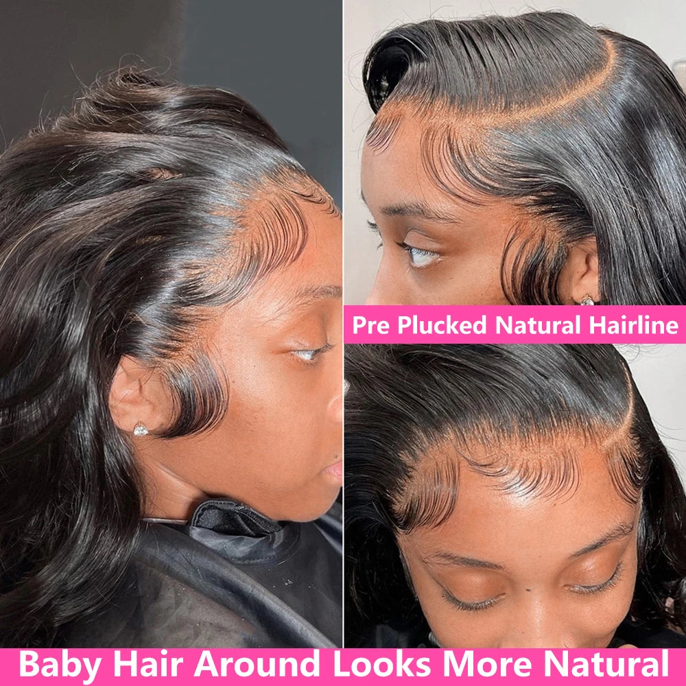 Body Wave Brazilian Wigs Lace Front Human Hair Wigs HD Transparent virgin 13X4 Frontal  Pre 200 Density Pre Plucked For Women