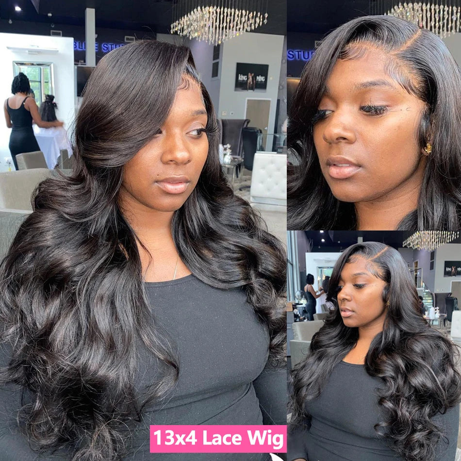 Body Wave Brazilian Wigs Lace Front Human Hair Wigs HD Transparent virgin 13X4 Frontal  Pre 200 Density Pre Plucked For Women
