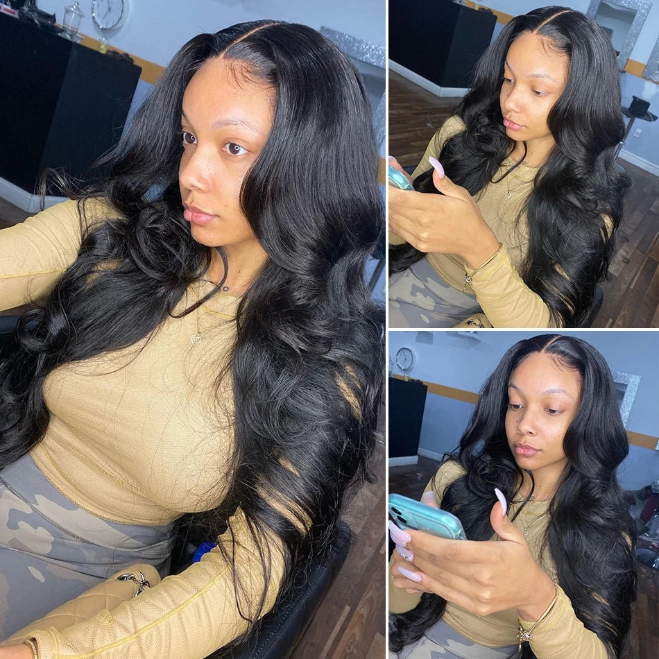 Body Wave Brazilian Wigs Lace Front Human Hair Wigs HD Transparent virgin 13X4 Frontal  Pre 200 Density Pre Plucked For Women