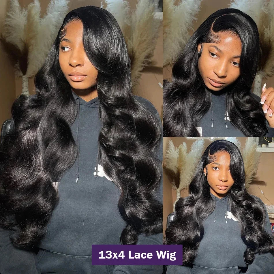 Body Wave Brazilian Wigs Lace Front Human Hair Wigs HD Transparent virgin 13X4 Frontal  Pre 200 Density Pre Plucked For Women