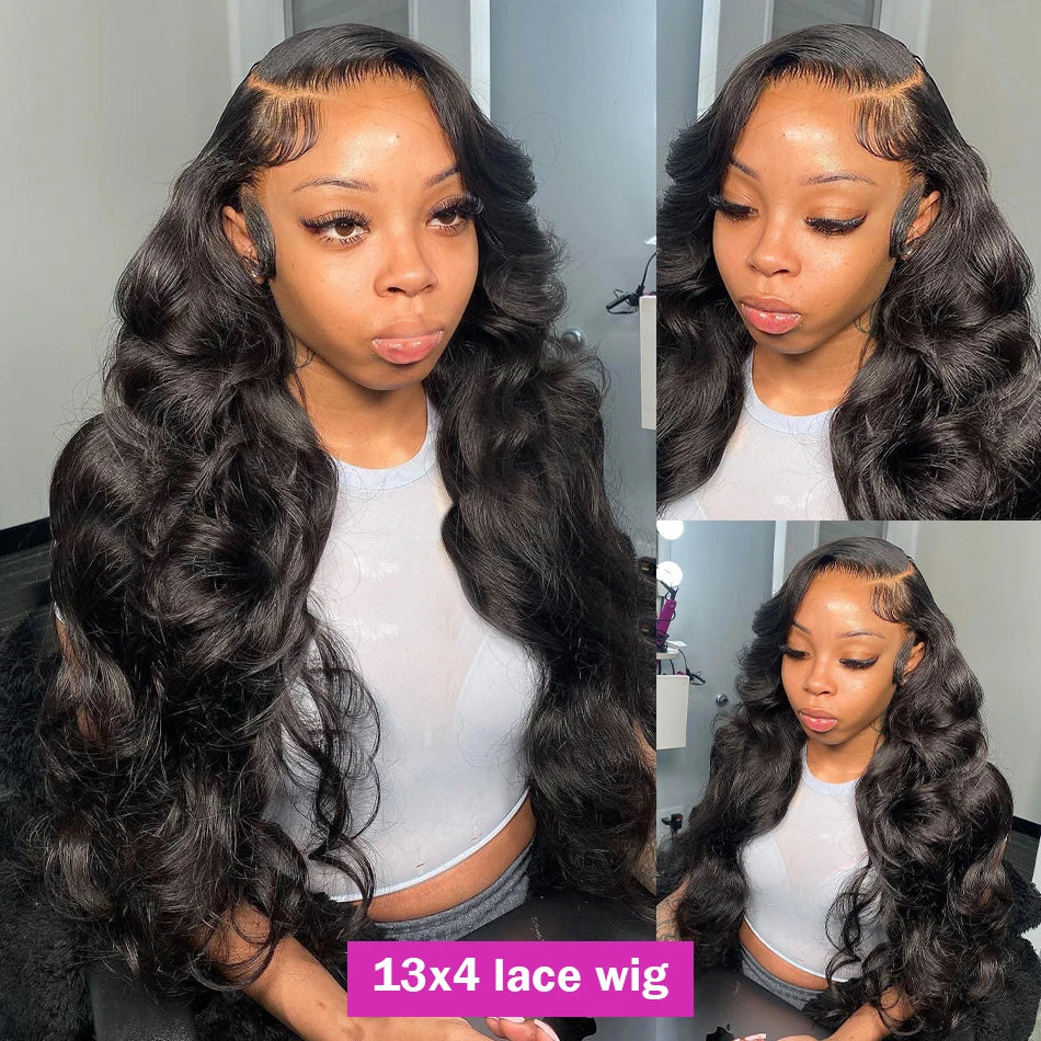 Body Wave Brazilian Wigs Lace Front Human Hair Wigs HD Transparent virgin 13X4 Frontal  Pre 200 Density Pre Plucked For Women