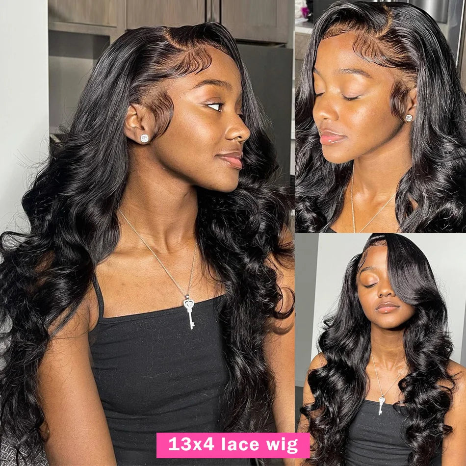 Body Wave Brazilian Wigs Lace Front Human Hair Wigs HD Transparent virgin 13X4 Frontal  Pre 200 Density Pre Plucked For Women