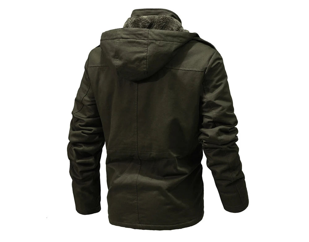 Winter Men's Warm Padded Jackets Fashion Men Fleece Lined Thermal Hooded Coats Men Mountain Ski Windbreaker Jackets Clothing