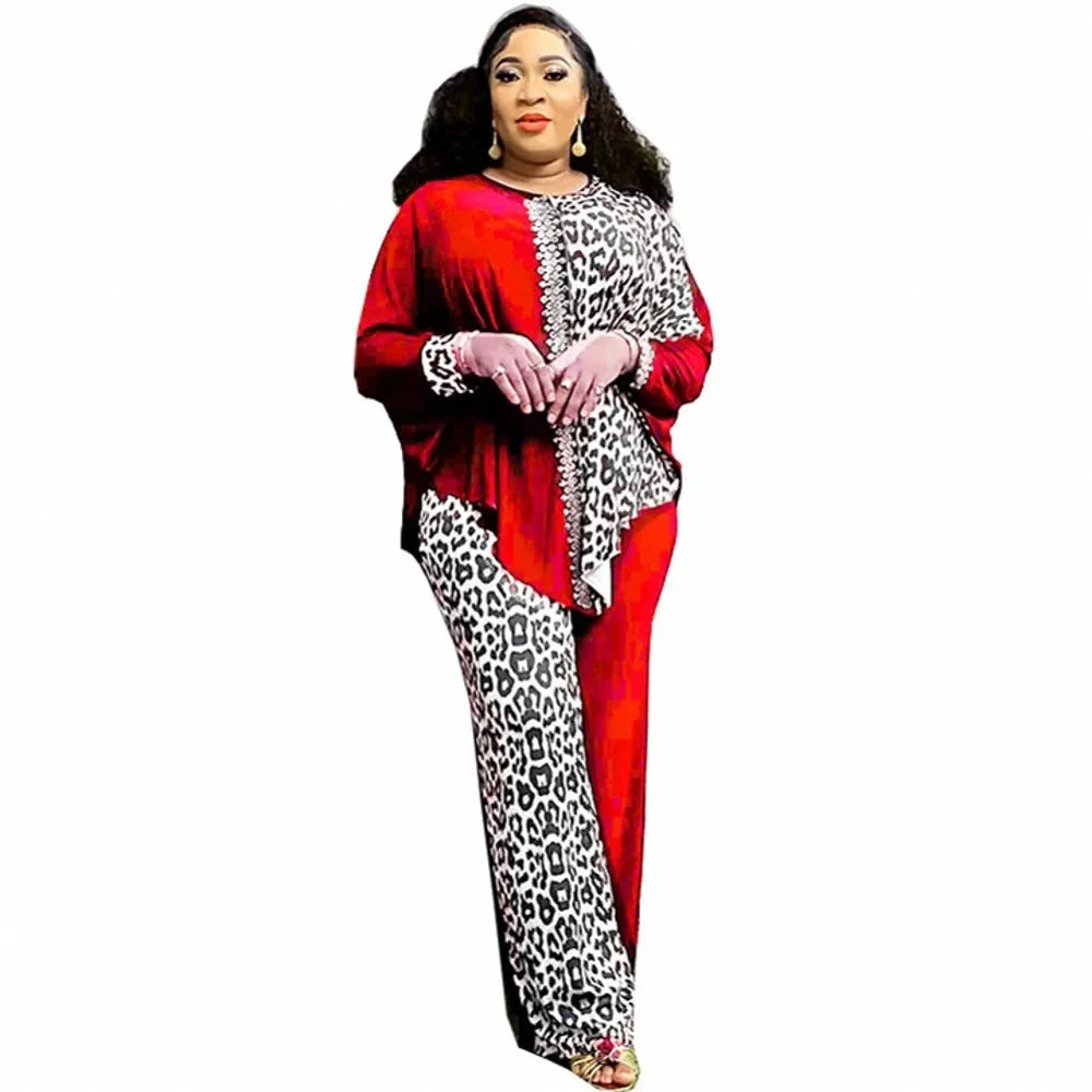 2 Piece Women Sets Dashiki African New Arrival Spring Autumn Matching Sets Two Pieces Sets Top Pants Suits Outfits Clothing