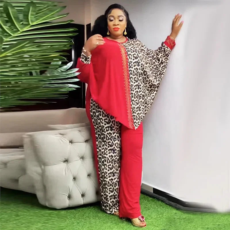 2 Piece Women Sets Dashiki African New Arrival Spring Autumn Matching Sets Two Pieces Sets Top Pants Suits Outfits Clothing