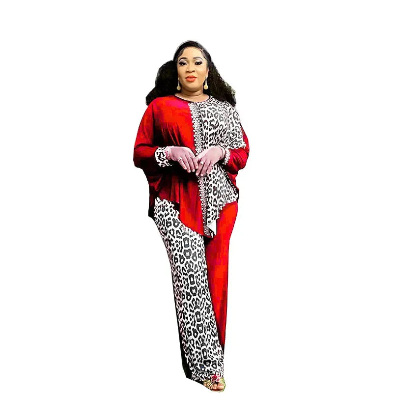 2 Piece Women Sets Dashiki African New Arrival Spring Autumn Matching Sets Two Pieces Sets Top Pants Suits Outfits Clothing