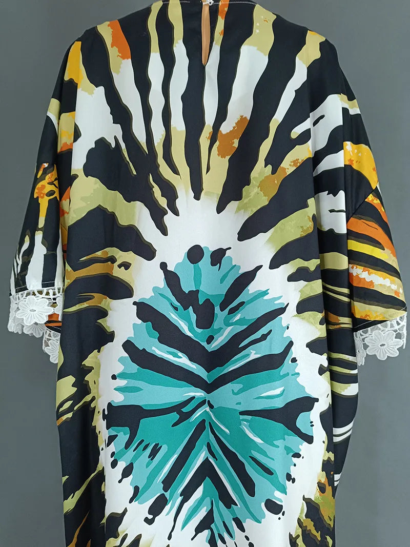 Africa Dress for Women for Evening Party Autumm Elegant Print O-neck Maxi Dress Muslim Fashion Abaya Dashiki African Clothing