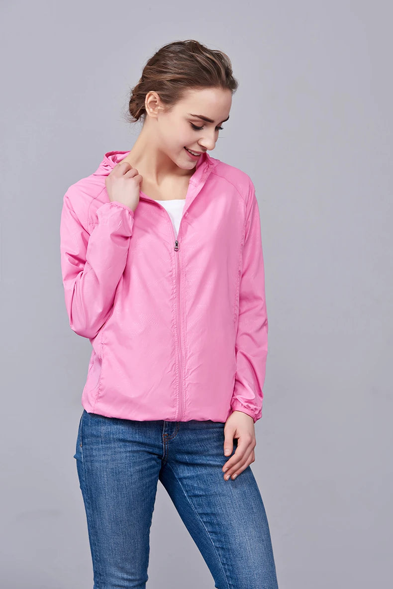 JNLN Unisex Hiking Jacket Men Women Waterproof Quick Dry Camping Windbreaker Outdoor Trekking Fishing Rain Coat Anti UV Clothes