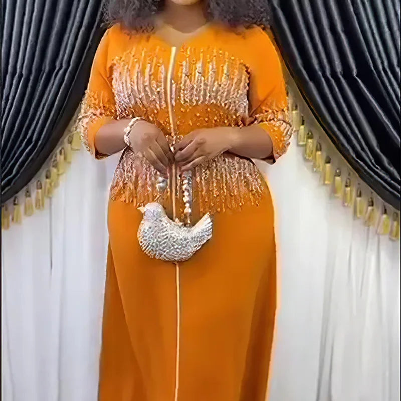 African Evening Dresses for Women Elegant Dashiki Ankara Outfits Gown Plus Size Turkey Wedding Party Long Maxi Dress 2023 New