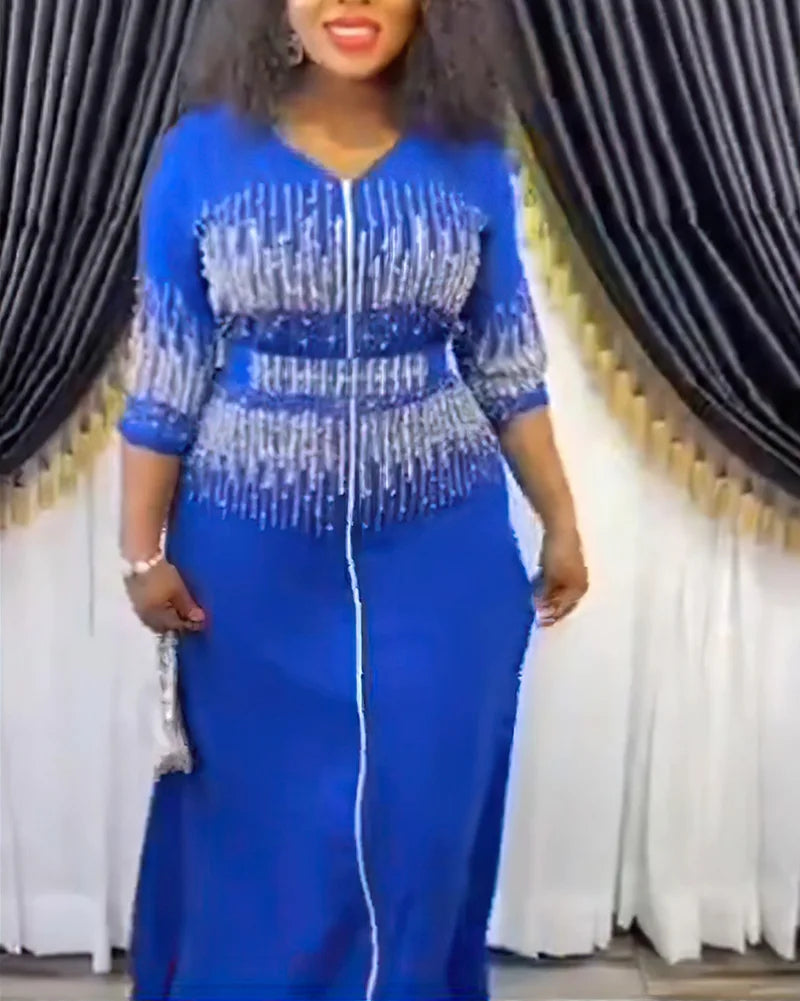 African Evening Dresses for Women Elegant Dashiki Ankara Outfits Gown Plus Size Turkey Wedding Party Long Maxi Dress 2023 New