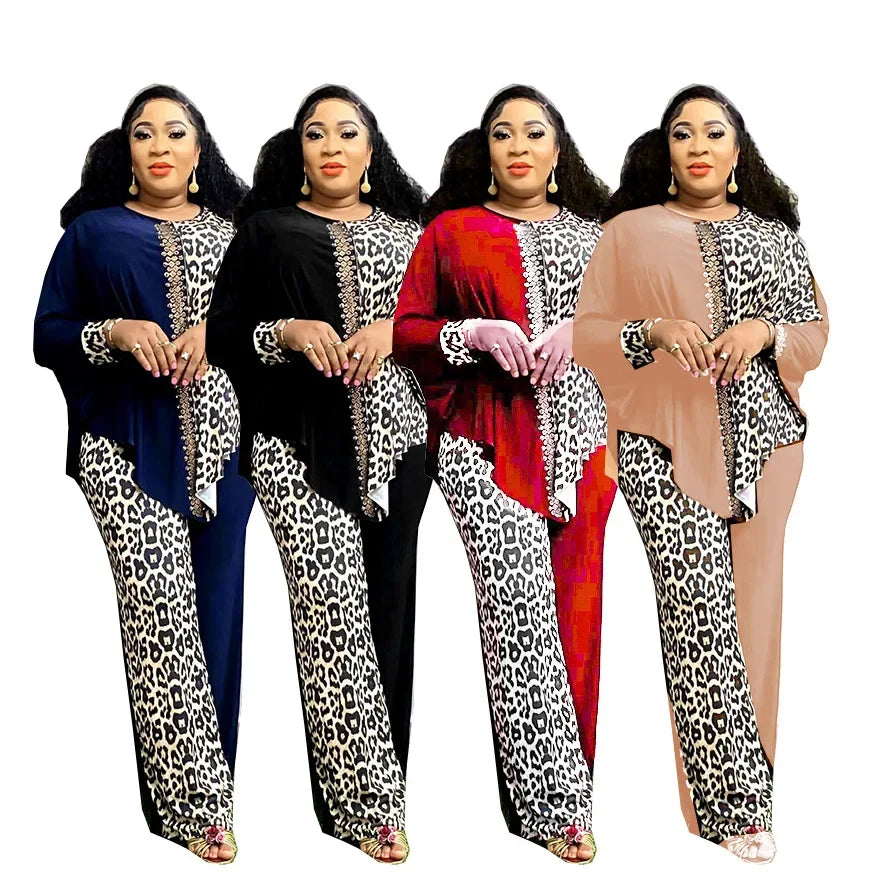 2 Piece Women Sets Dashiki African New Arrival Spring Autumn Matching Sets Two Pieces Sets Top Pants Suits Outfits Clothing